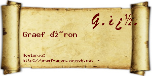 Graef Áron névjegykártya